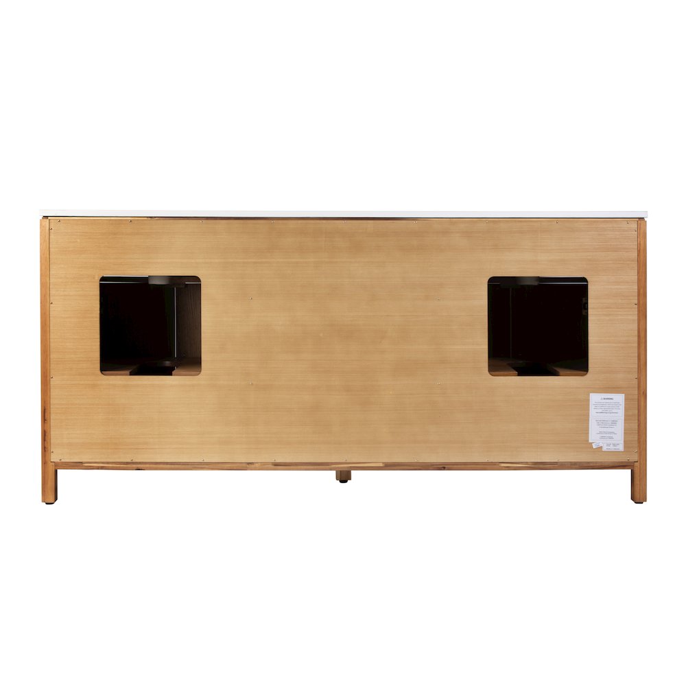 Nora 72 in. W Quartz Double Sink Bathroom Vanity Set, Natural
