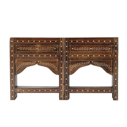 Mandore 42 in. W Octagon Wood and Bone Coffee Table, Brown