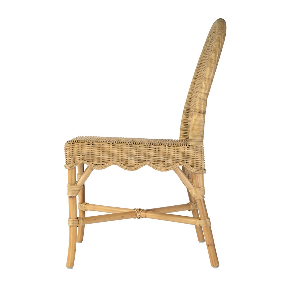 Bonita 18.5 in. Seat Height Rattan Dining Side Chair, Natural