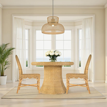 Bonita 18.5 in. Seat Height Rattan Dining Side Chair, Natural