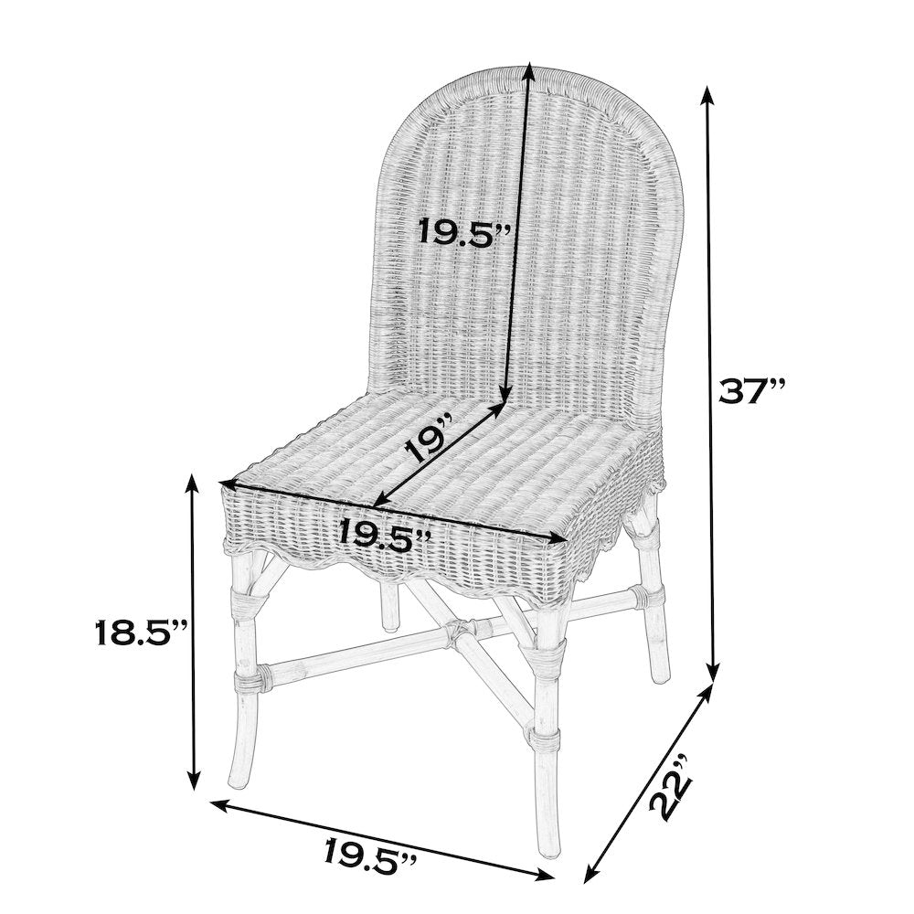 Bonita 18.5 in. Seat Height Rattan Dining Side Chair, Natural