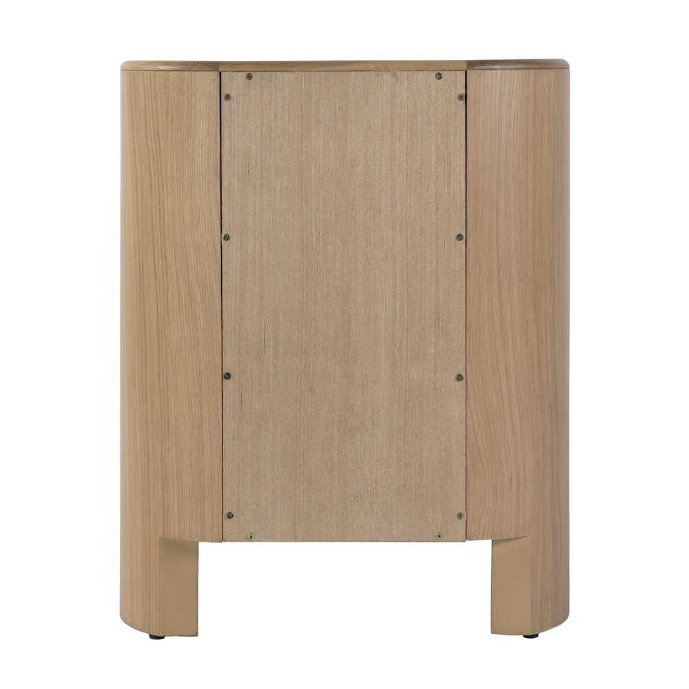 Colin 21 in. W Wood 2 Drawer Round Back Nightstand, Natural Oak