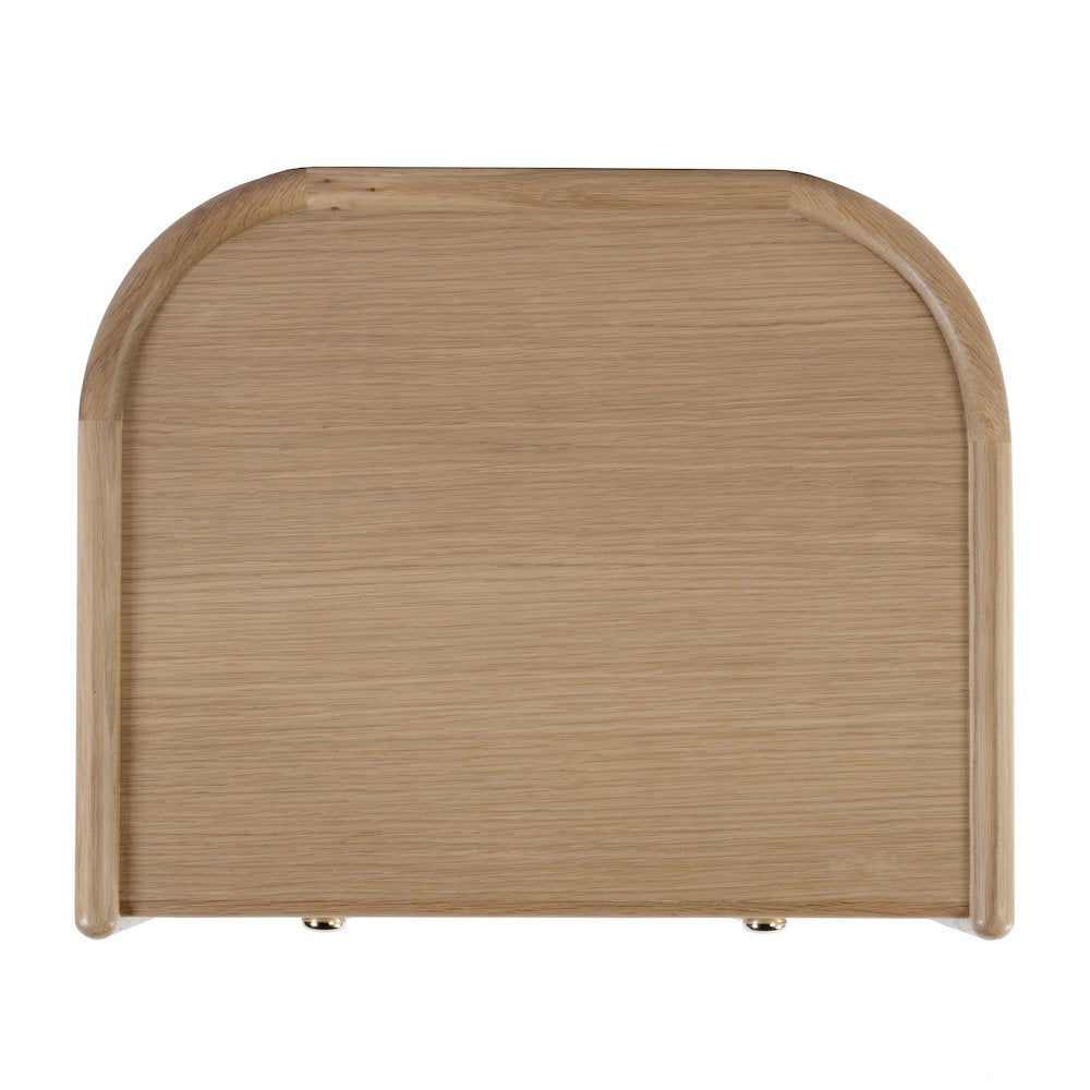 Colin 21 in. W Wood 2 Drawer Round Back Nightstand, Natural Oak