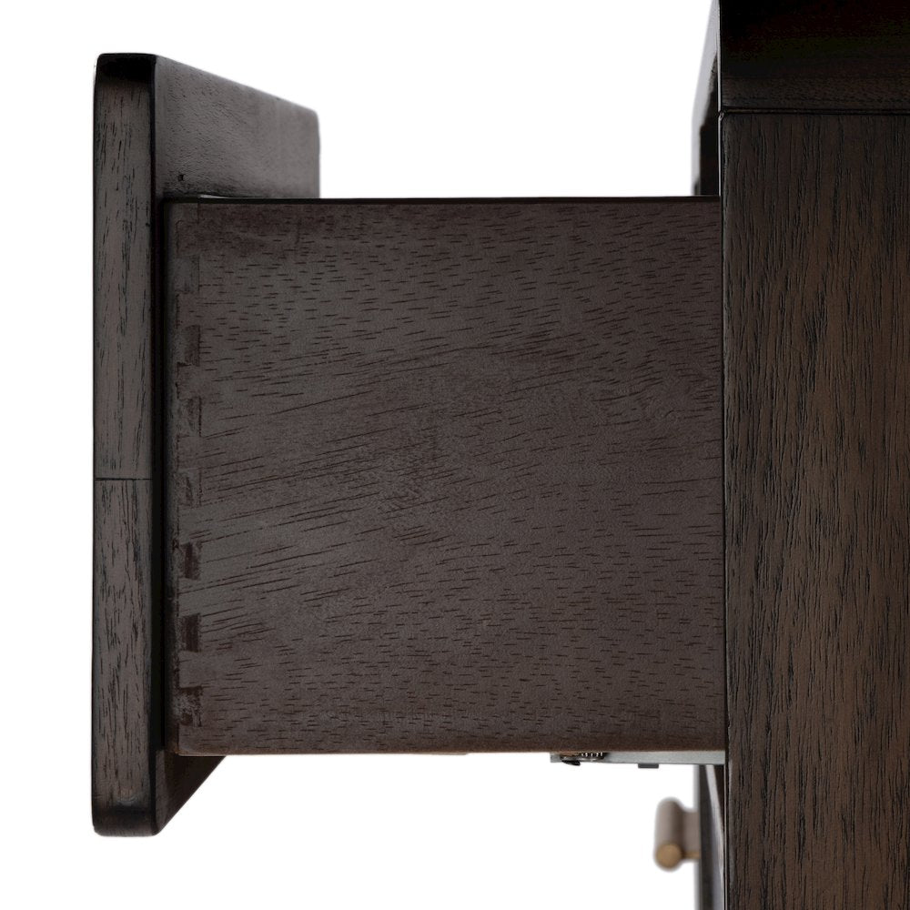 Keenan 28 in. W Rectangular Wood 2 Drawer Nightstand, Dark Brown