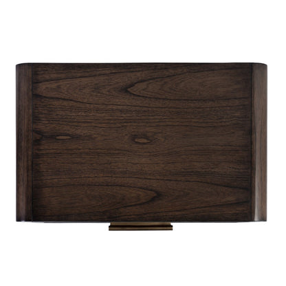 Keenan 28 in. W Rectangular Wood 2 Drawer Nightstand, Dark Brown