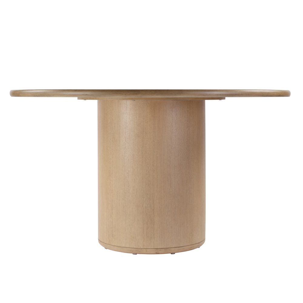 Kersten 54 In. W Round Wood Pedestal Dining Table, Light Brown
