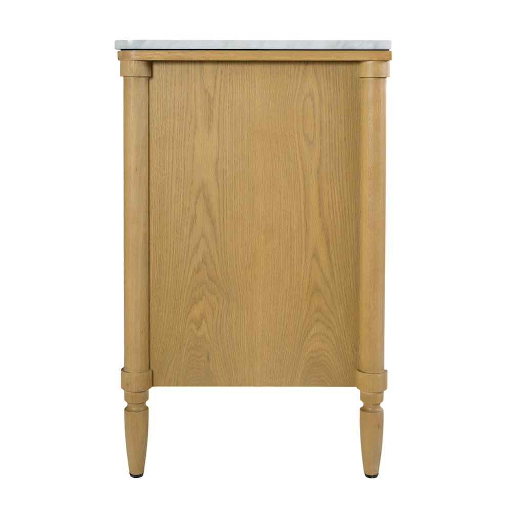 Bianca 60 in. W Marble Top Double Sink Bathroom Vanity, Light Brown