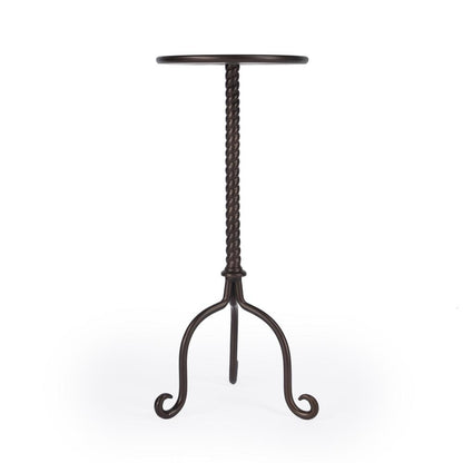 Alma Metal Pedestal  Side Table, Bronze