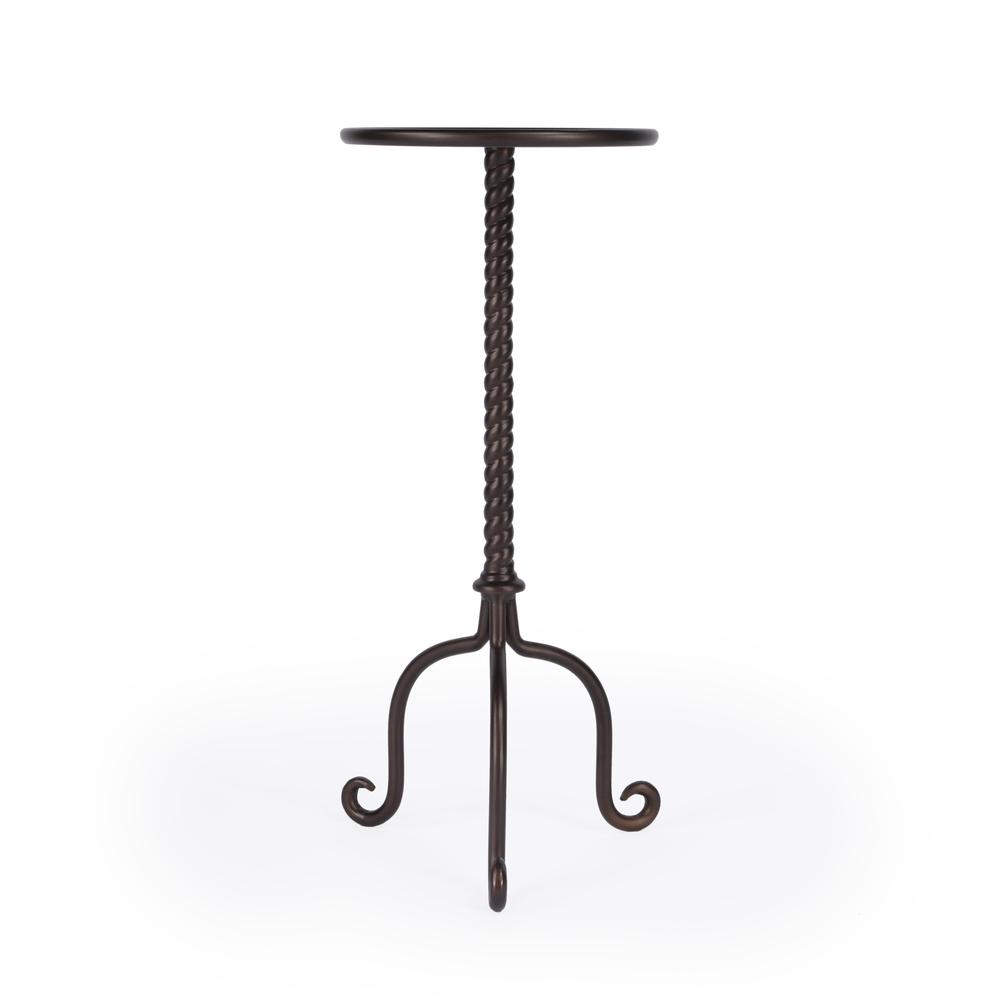 Alma Metal Pedestal  Side Table, Bronze