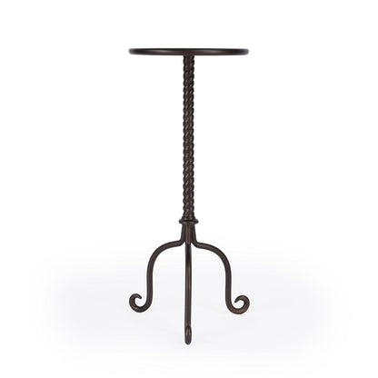 Alma Metal Pedestal  Side Table, Bronze