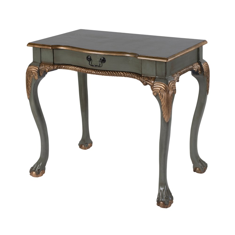 Dupree 35 in. W Wood 1 Drawer Traditional Writing Desk, Pastel Green