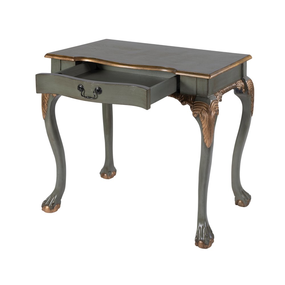 Dupree 35 in. W Wood 1 Drawer Traditional Writing Desk, Pastel Green