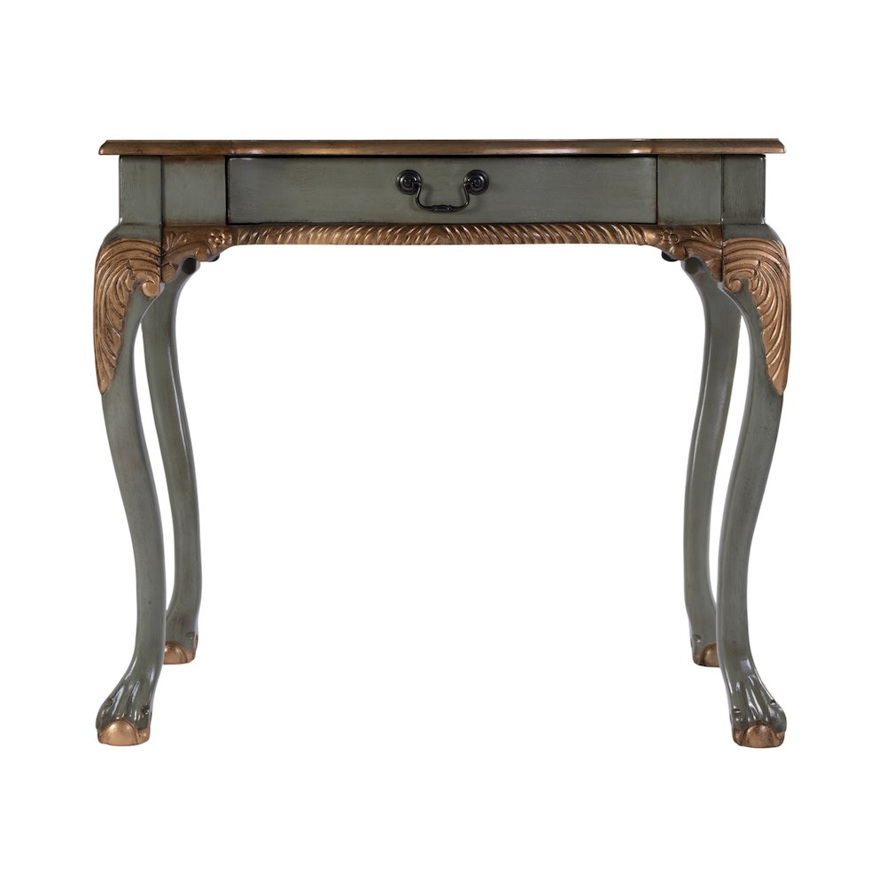 Dupree 35 in. W Wood 1 Drawer Traditional Writing Desk, Pastel Green