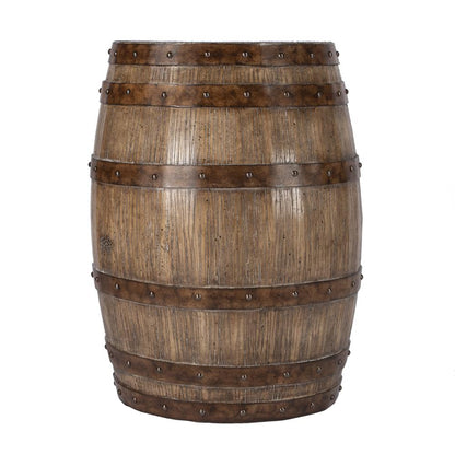 Lovell Rustic Barrel Side Table, Medium Brown