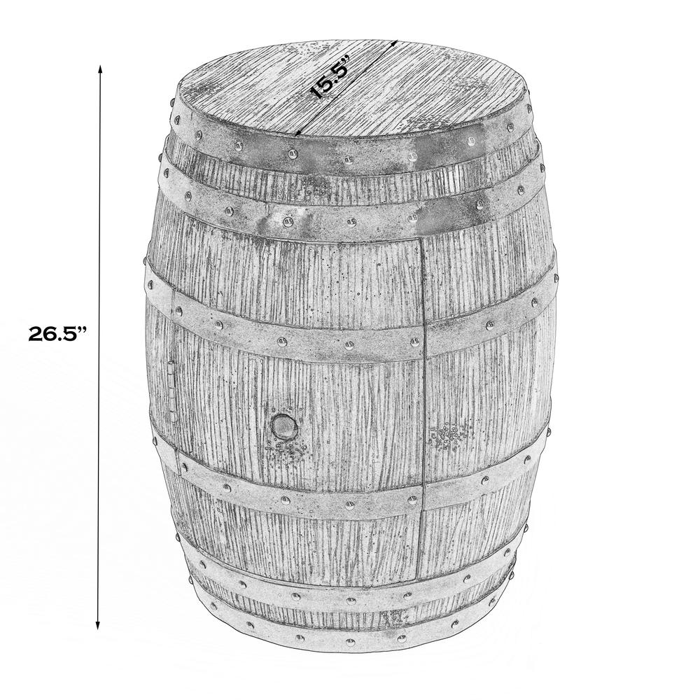 Lovell Rustic Barrel Side Table, Medium Brown