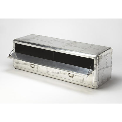 Midway 4- Drawer Aviator 59" TV Stand, Silver