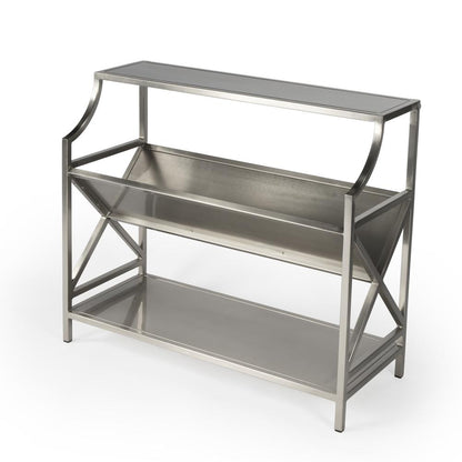 Keats Library 2 Tier 36"W Bookcase, Silver