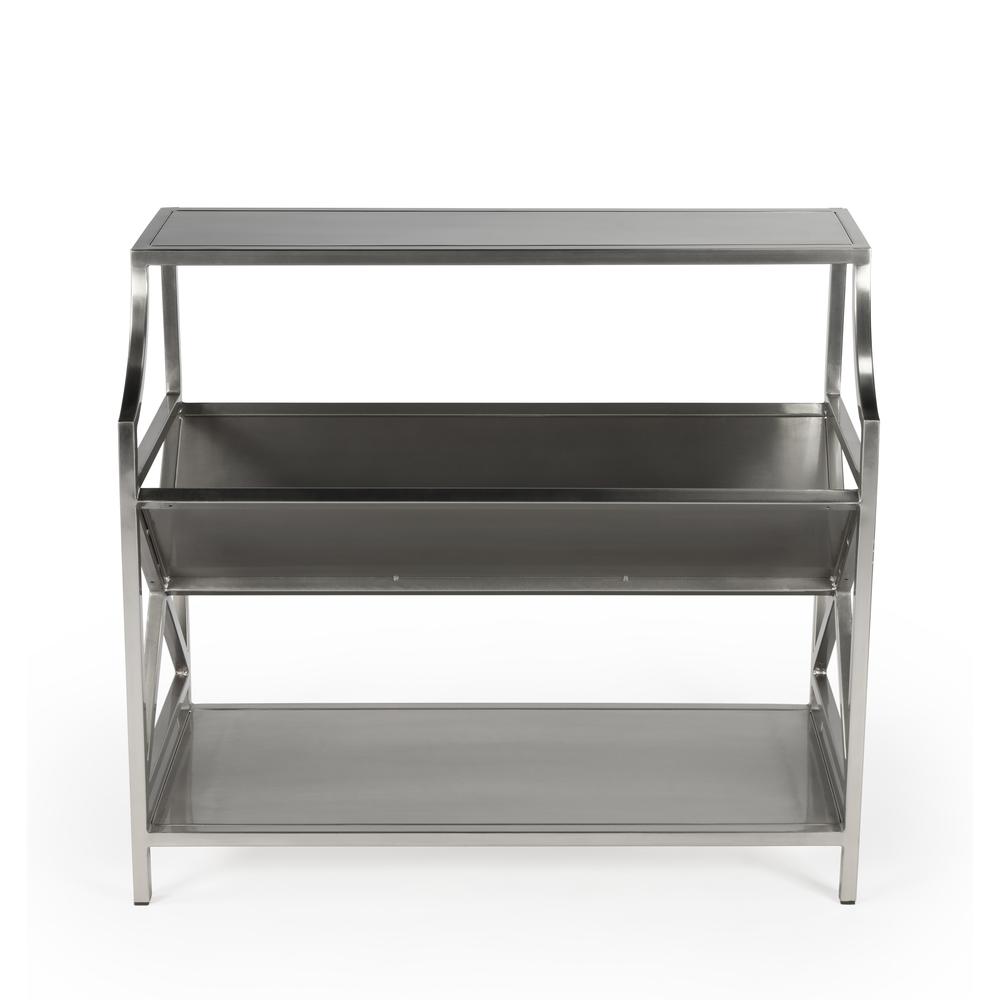Keats Library 2 Tier 36"W Bookcase, Silver