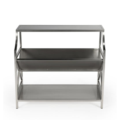 Keats Library 2 Tier 36"W Bookcase, Silver