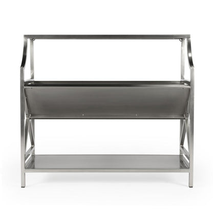 Keats Library 2 Tier 36"W Bookcase, Silver