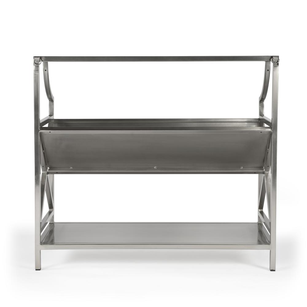 Keats Library 2 Tier 36"W Bookcase, Silver
