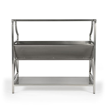 Keats Library 2 Tier 36"W Bookcase, Silver