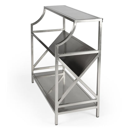 Keats Library 2 Tier 36"W Bookcase, Silver