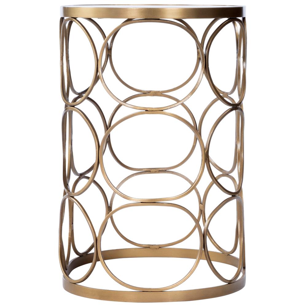 Talulah Oval Marble Side Table, Gold