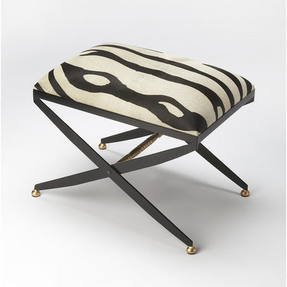 Liddy Hair-On-Hide Stool, Multi-Color