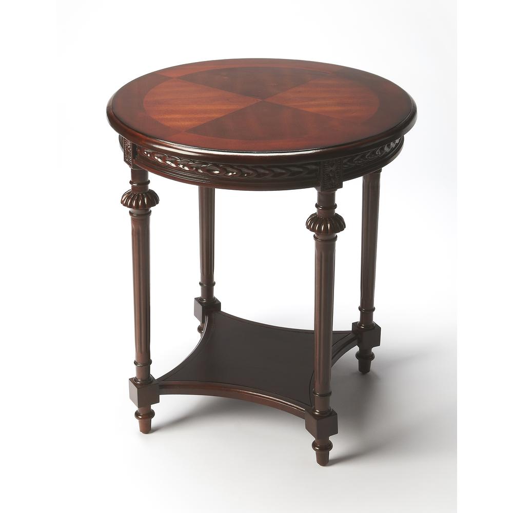 Hellinger Round End Table, Dark Brown