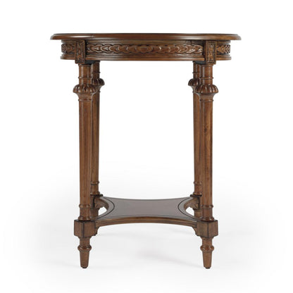 Hellinger Round End Table, Medium Brown
