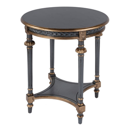 Hellinger 24 in. W Round Wood Tall End Table with Open Shelf, Pastel Blue