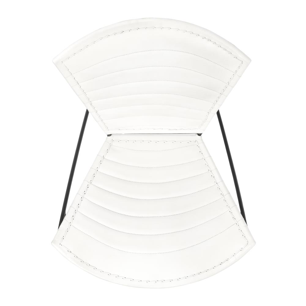 Felix Iron & Leather Accent Chair, White