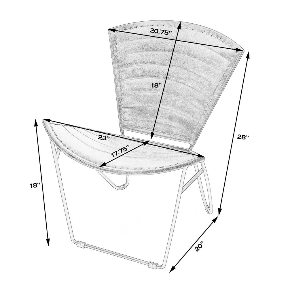 Felix Iron & Leather Accent Chair, White