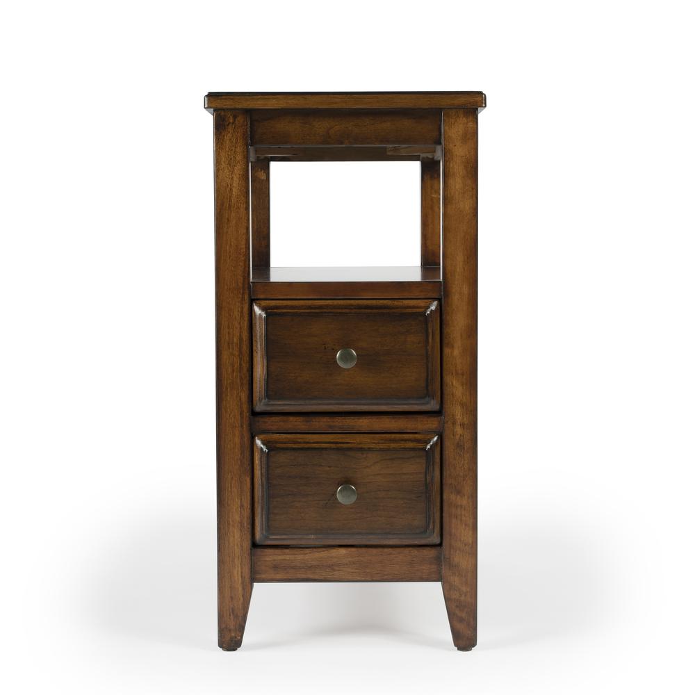Marcus Side Table with Storage, Medium Brown