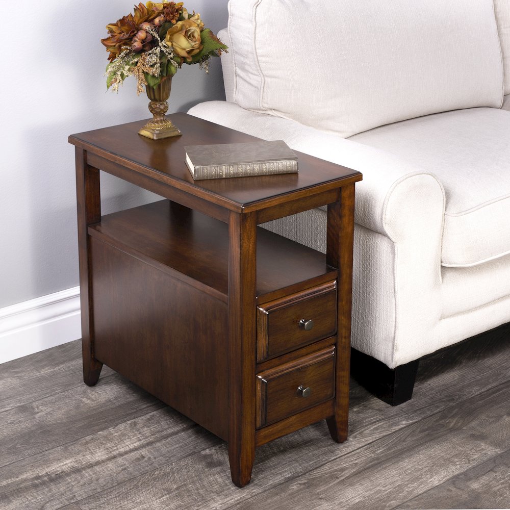Marcus Side Table with Storage, Medium Brown