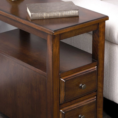 Marcus Side Table with Storage, Medium Brown