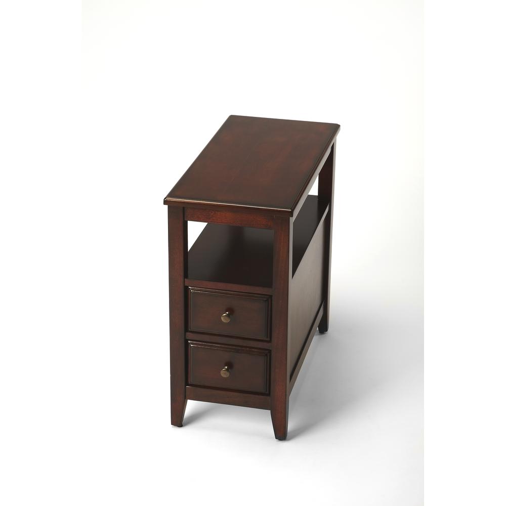Marcus Side Table with Storage, Dark Brown