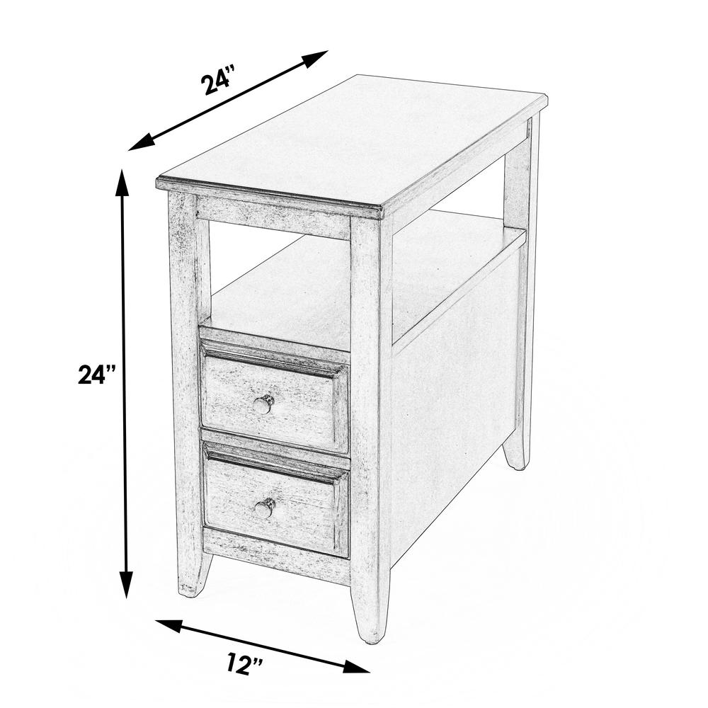 Marcus Side Table with Storage, Dark Brown