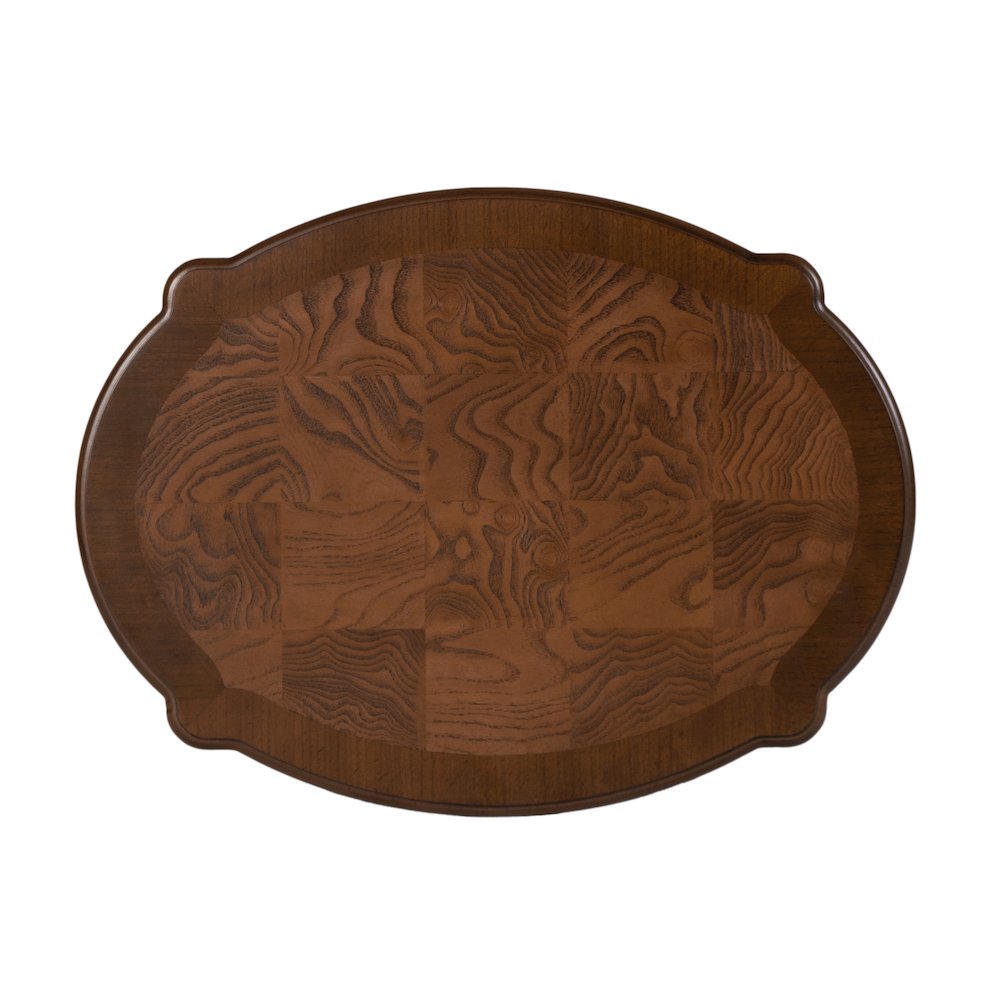 Ethel 25 in. W Oval Wood 2 Drawer Accent Table, Brown