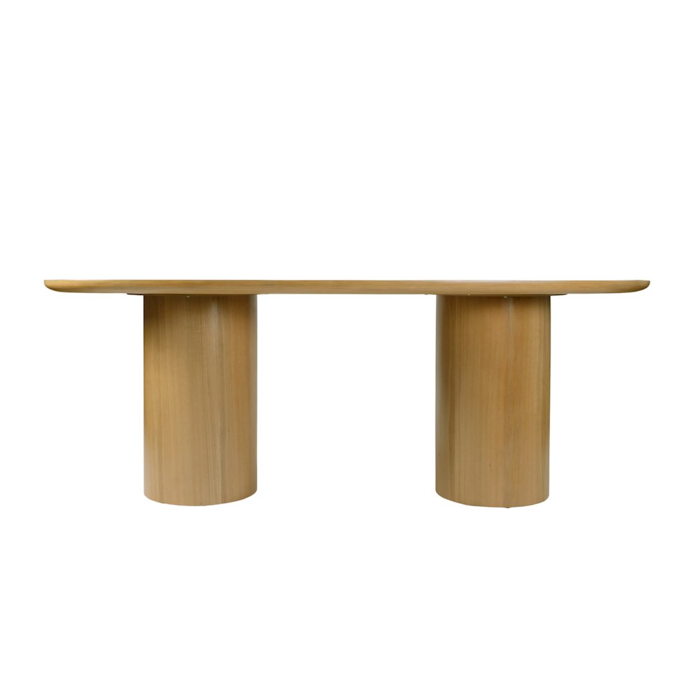 Coral 84 in. W Oval Wood Double Pedestal Dining Table, Light Brown