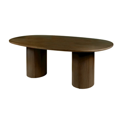 Coral 84 in. W Oval Wood Double Pedestal Dining Table, Walnut