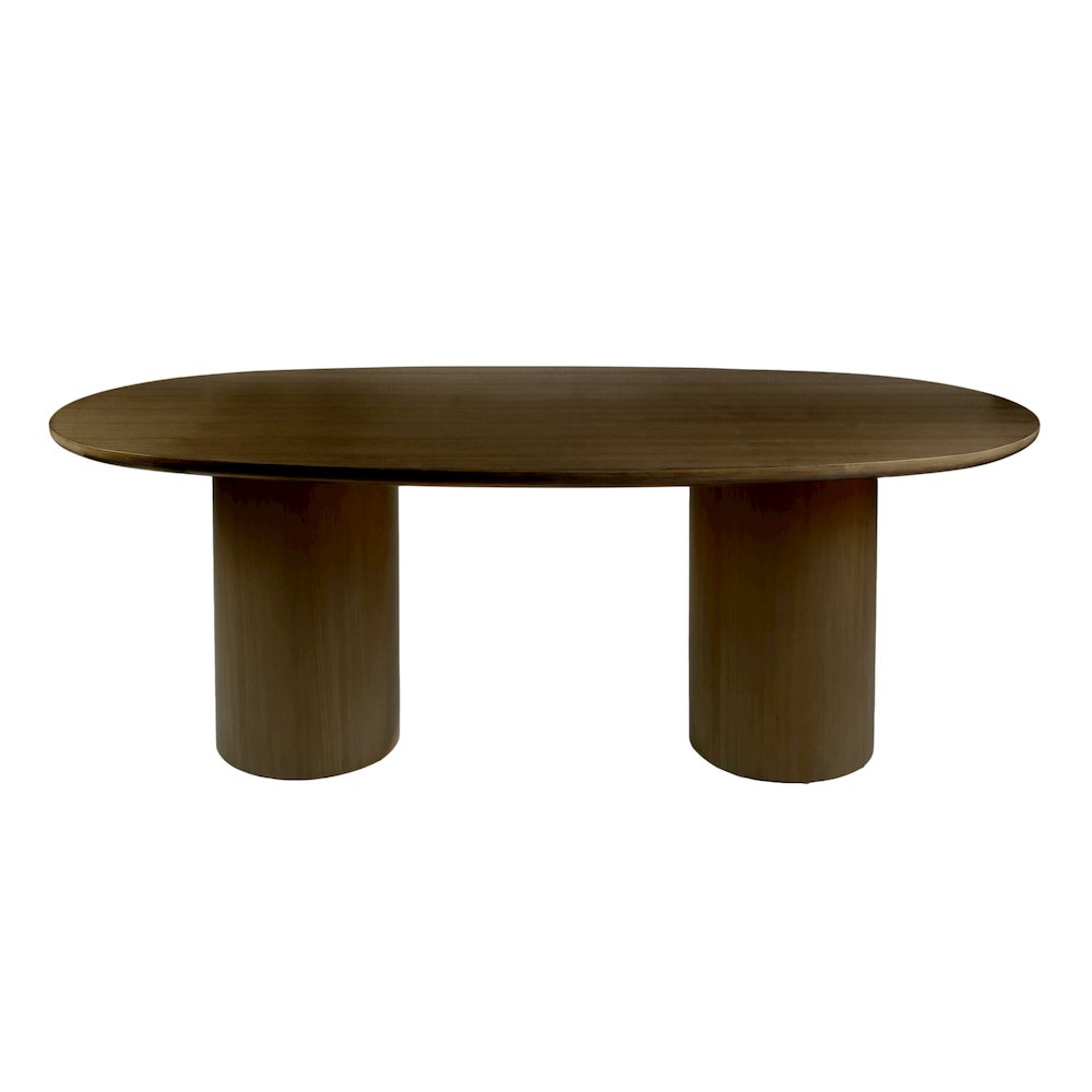 Coral 84 in. W Oval Wood Double Pedestal Dining Table, Walnut