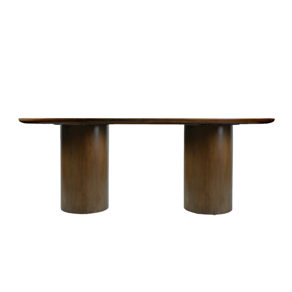 Coral 84 in. W Oval Wood Double Pedestal Dining Table, Walnut