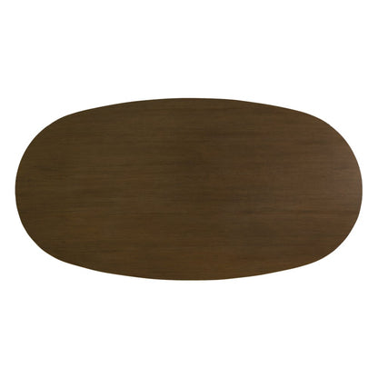 Coral 84 in. W Oval Wood Double Pedestal Dining Table, Walnut