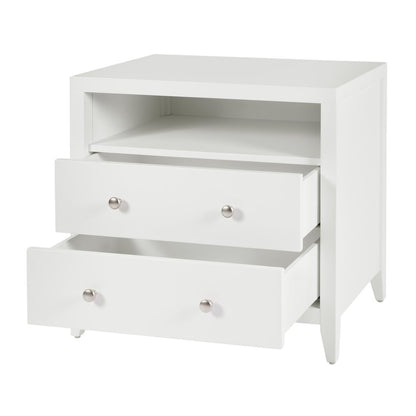 Dana 28 in. W Rectangular Wood 2 Drawer Nightstand, White
