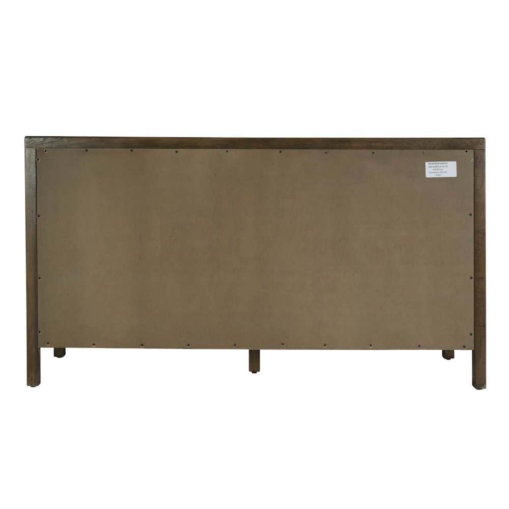Mendel 60 in. W Rectangular Wood 6 Drawer Dresser, Walnut