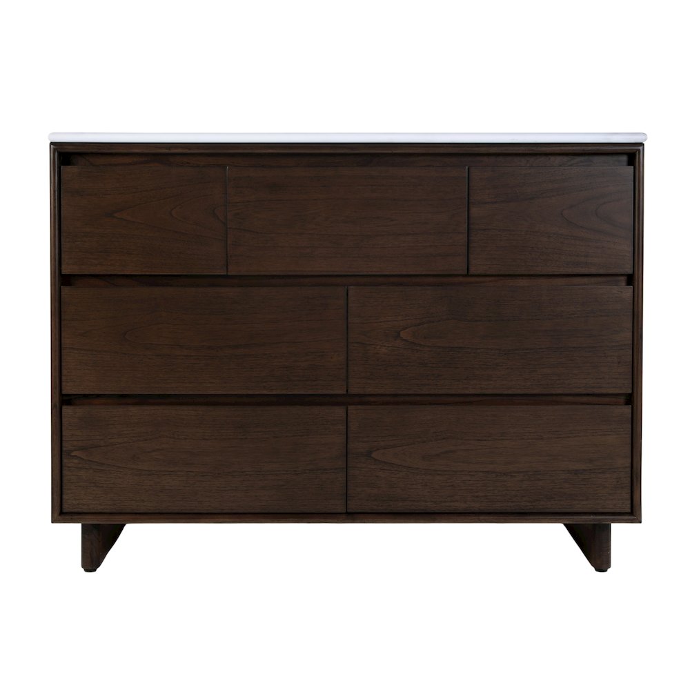 Gannet 48 in. W Wood Single Sink 6 Drawer Vanity Set, Brown