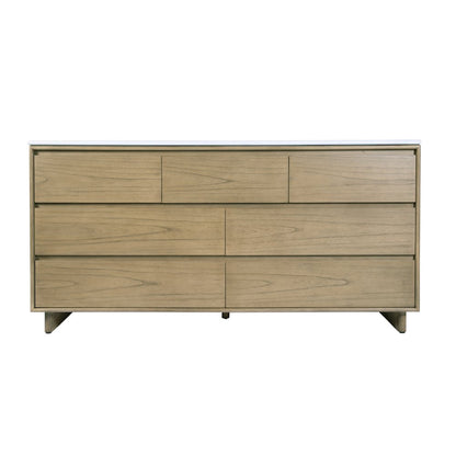 Gannet 72 in. W Wood Double Sink 5 Drawer Vanity Set, Light Brown