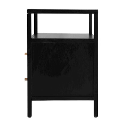 Mendel 21.25 in. W Wood 2 Drawer Nightstand, Black